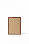 Chevron Canvas Cardholder — Tan